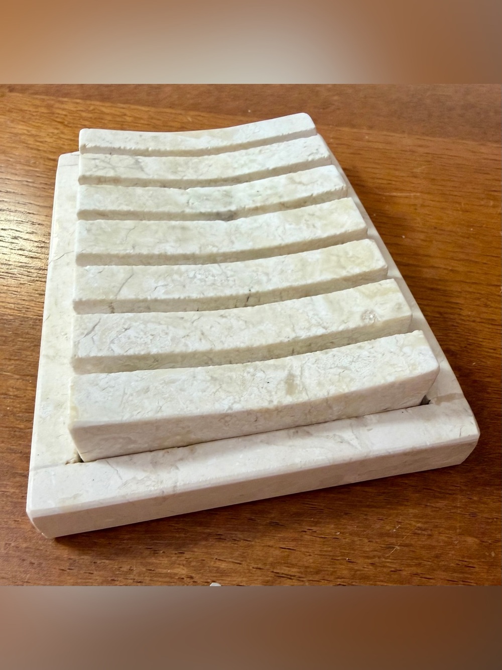 Creative Home Spa Collection Champagne Marble Soap Dish in Beige